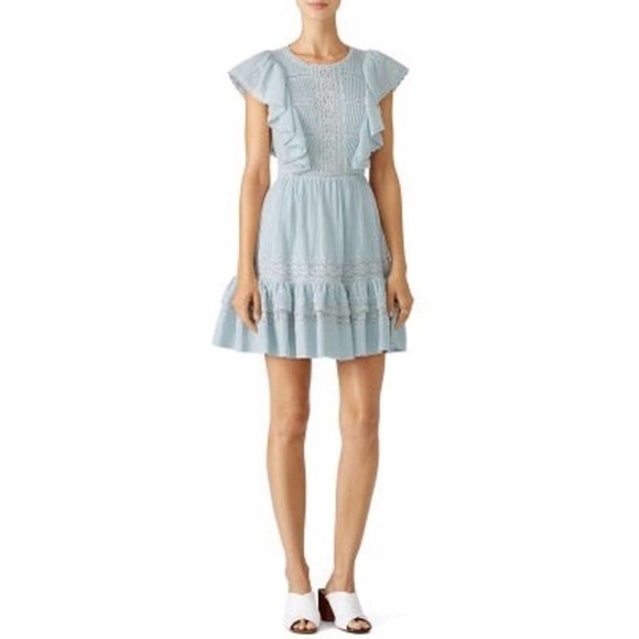 Rebecca Taylor Dresses & Skirts - Rebecca Taylor Blue Lace Ruffle Dress